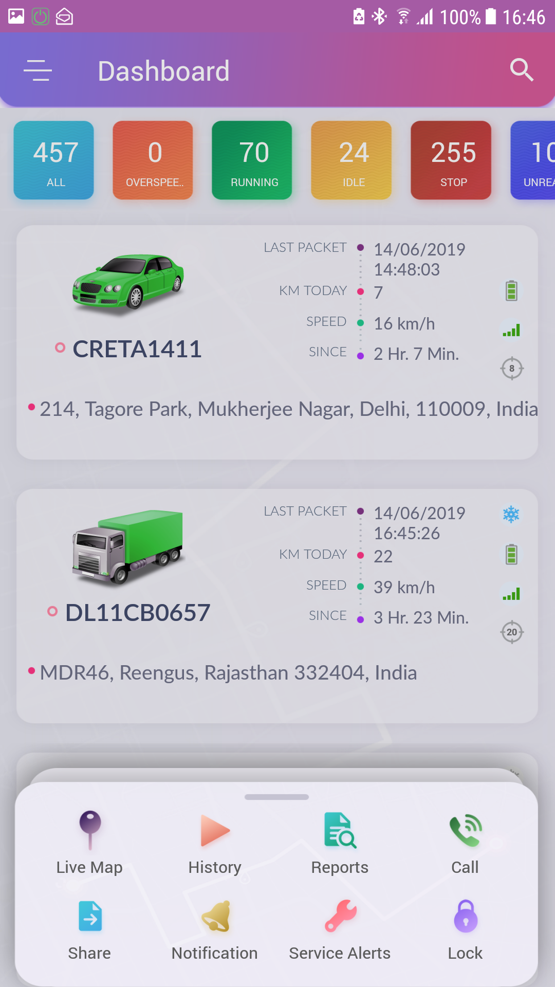 Track Solid GPS Tracking Software live dashboard